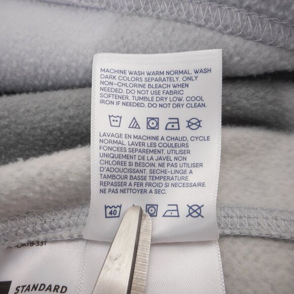 Lands' End Women's size L Fleece 1/4 Zip Pullover White Gray Plaid Sweatshirt - Picture 8 of 8